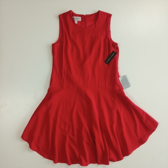 DONNA MORGAN Passion Red Lightweight Dress Sleeveless Loose Bottom Size 8 - Picture 3 of 13